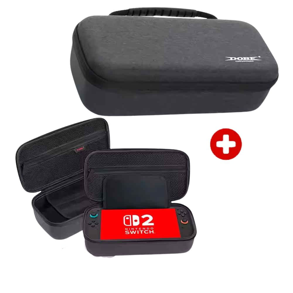 Estuche rígido para Nintendo Switch 2 + case portajuegos mediano, negro